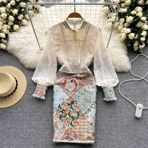 Pbong  mid size graduation outfit romantic style teen swag clean girl ideas 90s latina aestheticSplice Lace Embroidery Women Dress Summer  Temperament Elegant Zipper Long Sleeves Ladies A Line Slim Chic Dresses