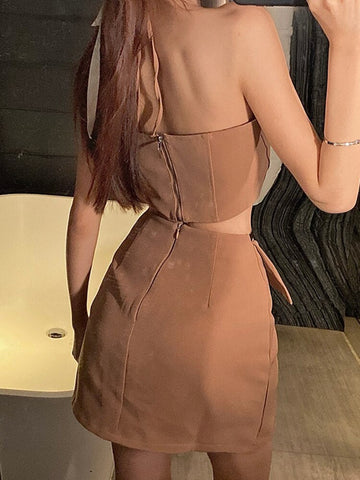 Summer Sexy Skirt Suits Women Two Piece Set  New Strap Crop Top + High Waist Bodycon Mini Skirt Sets 2 Piece Outfits