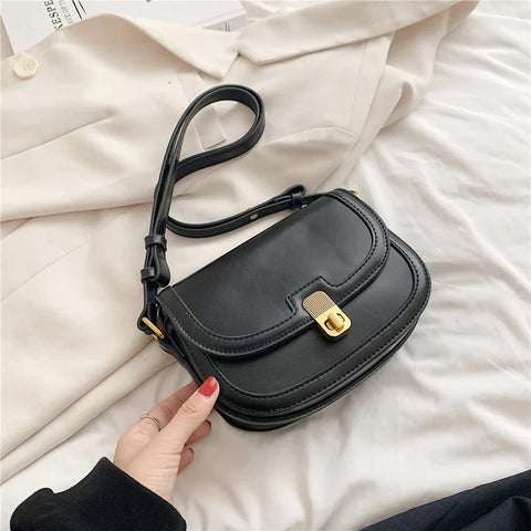 Toptrends Saddle Small Crossbody Bags For Women Trend Luxury Designer Underarm Shoulder Bag PU Leather Flap Ladies Handbags