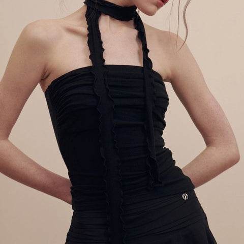 Summer Sexy Off-Shoulder Lace Women Crop Top Casual Strapless Halter Streetwear Fashion Club Party Lady Tank Top