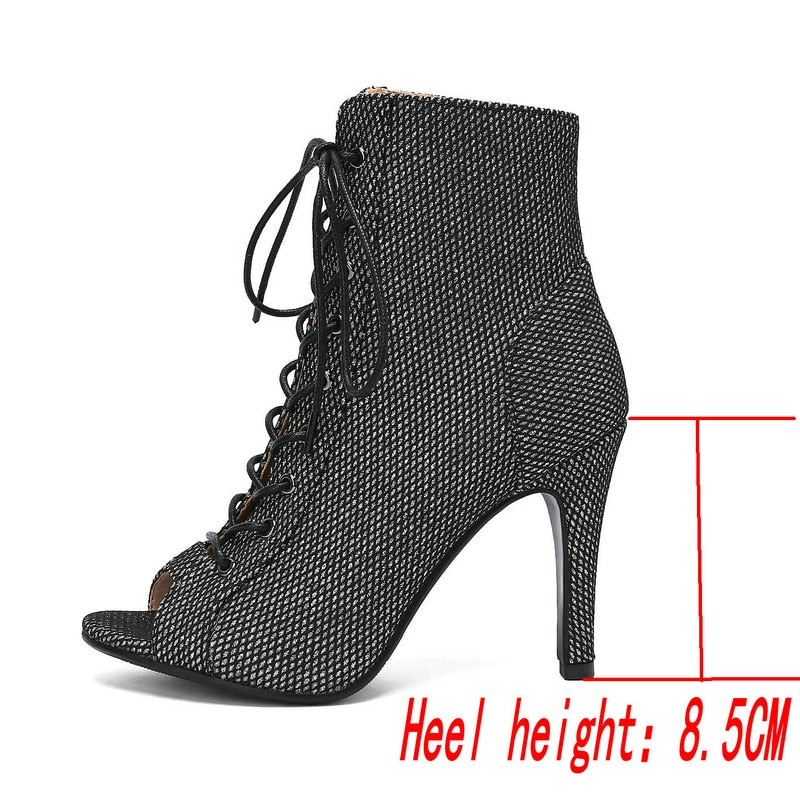 Fashion Women Dance Sandals Open Toe Gladiator Sexy Comfort Thin HIgh Heels Party Ballroom Latin Dance Shoes Woman's Plus Size