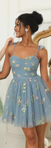 New Champagne Evening Dress Small Flowers Tulle Elegant A-line Vestido De Festa Fashion Spaghetti Strap Long Suknie Wieczorowe