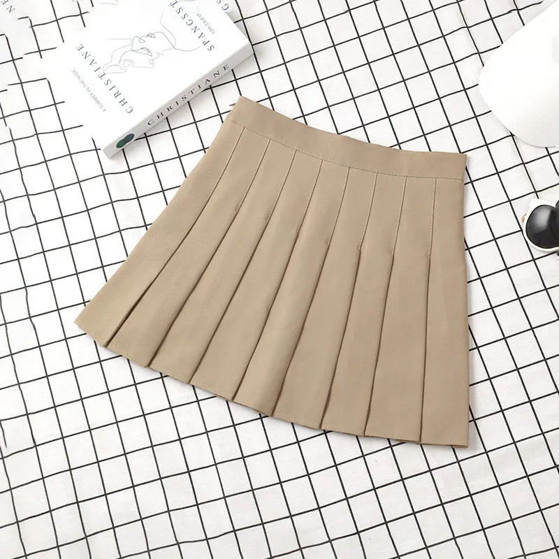 Brown Skirt Ladies Summer Clothes Women's High Waist Harajuku Korean Style Black Mini Pleated Skirt For School Girl Uniform