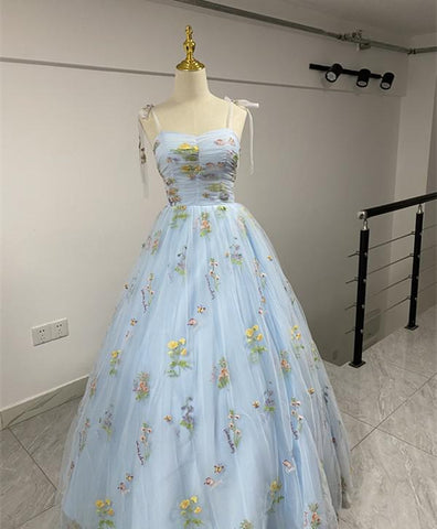 Fashion Spaghetti Strap Quinceanera Dresses New Champagne Colorful Floral Tulle Ball Gown Simple Sweet Fairy Vestido De Baile