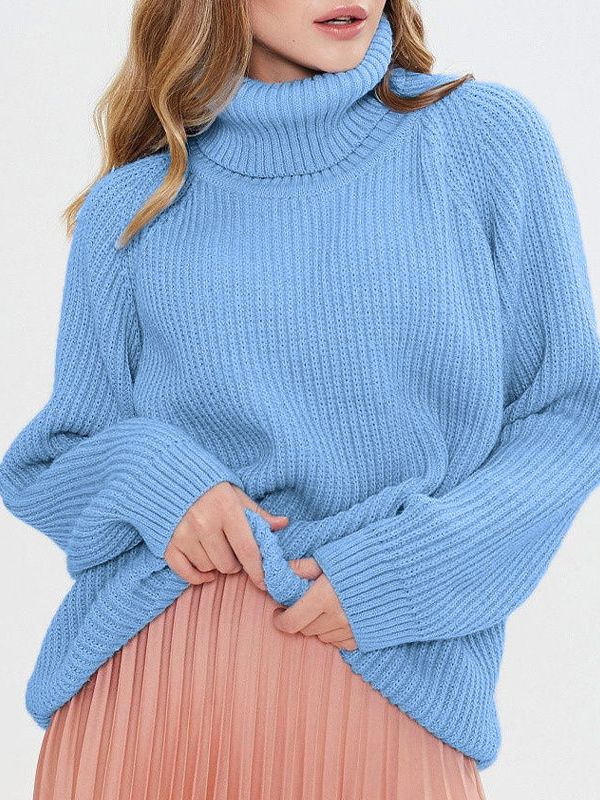 Solid Knitted Women's Turtleneck Sweater Pullovers Female Long Sleeve Top Autumn Winter Soft Ladies Sweaters Jumper