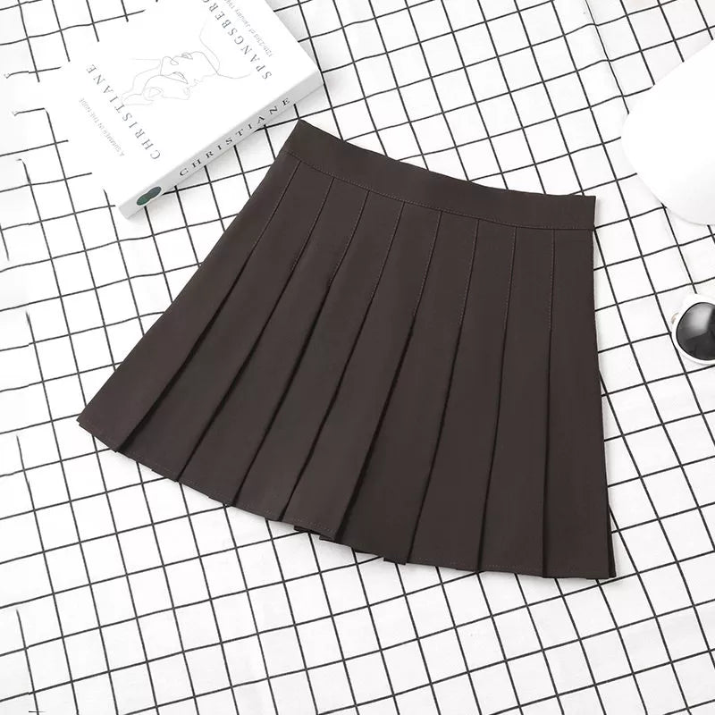 Brown Skirt Ladies Summer Clothes Women's High Waist Harajuku Korean Style Black Mini Pleated Skirt For School Girl Uniform