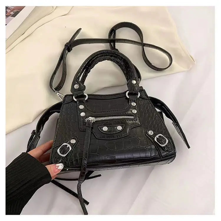 Women's Fashion Handbag Beautiful Lady Crossbody Elegant Pu Leather Totes One Shoulder Handbags Shopping Rivet Rock Style Bags