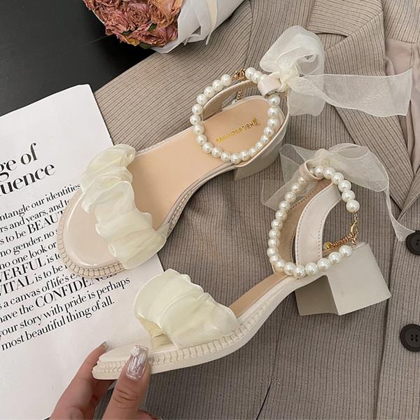 Black Platform Sandals Female Shoe  Summer Lace Denim Women's High Heels Med Espadrilles Girls Laces Fashion Gladiator Beige