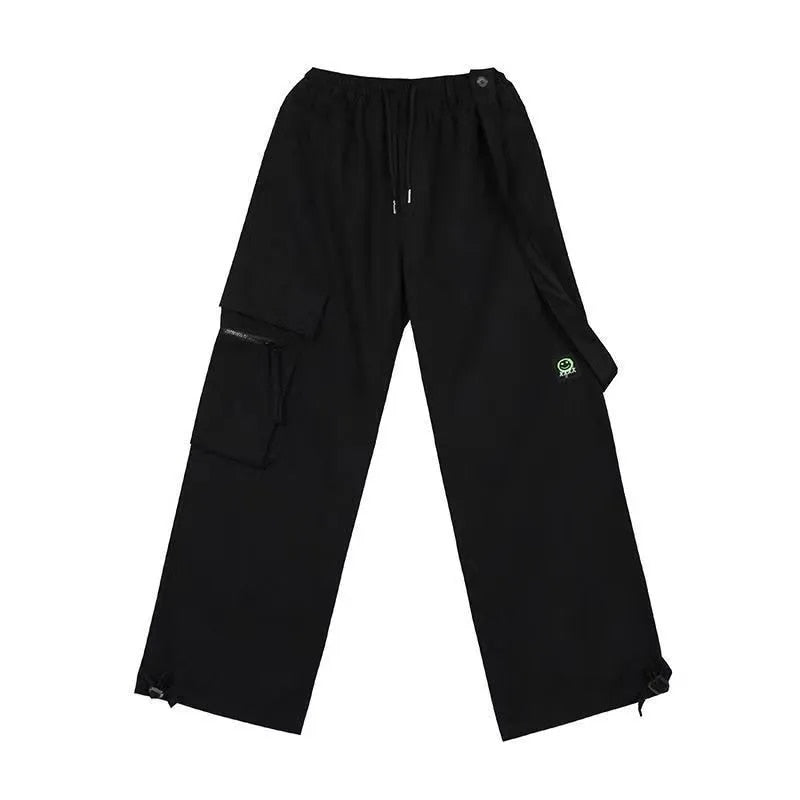 Harajuku Streetwear Red Cargo Pants Women Hip Hop Oversized High Street Y2K Pockets Wide Leg Black Jogger Trousers Female