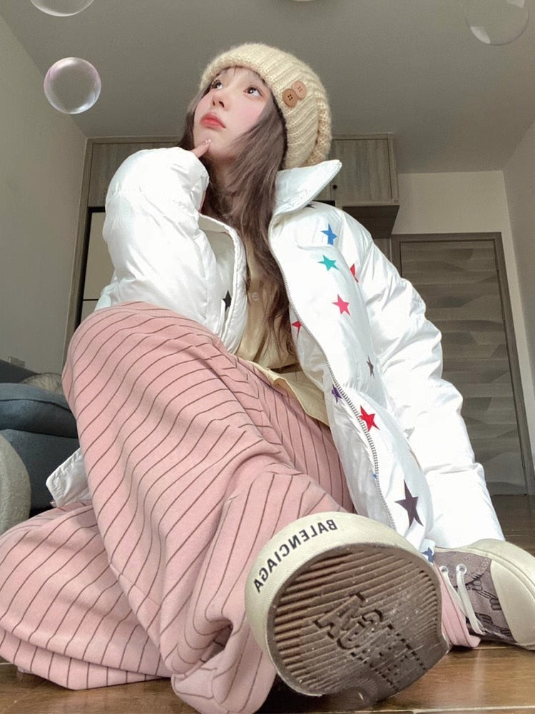 Korean Fashion Pink Pants Women Harajuku Sweet Striped Wide Leg Trousers Female Oversized Girly Basic Pantalones Summer