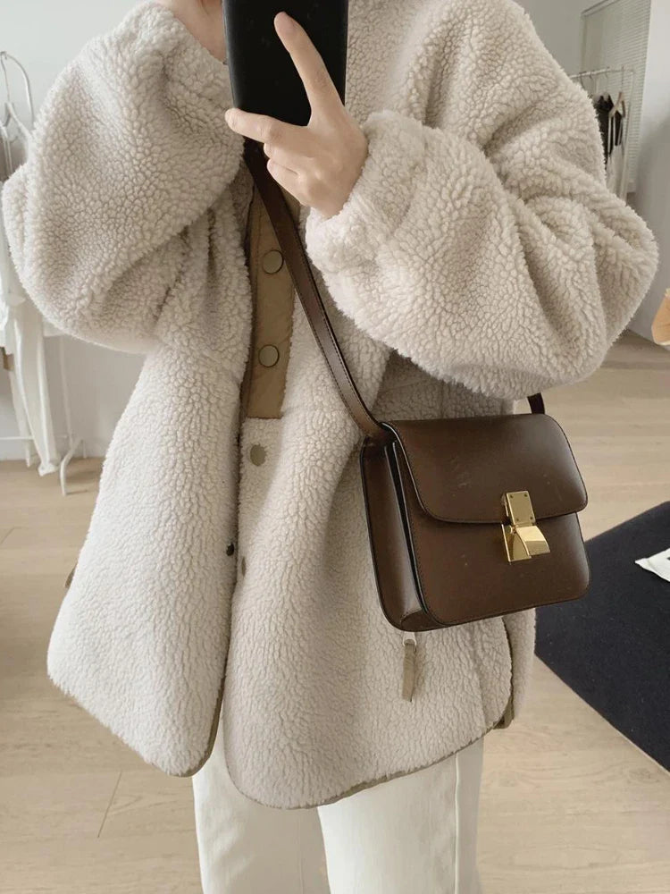 Winter Clothes Women Jackets for Women Lambwool Coat  Korean Fashion New In Loose OverSize Thick Parkas Long Sleeve Top Coats