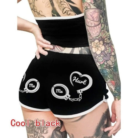 Shorts Women High Waist Gothic Skull Printed Shorts Summer Punk Style Casual Short Pants Fitness Sport Pants Women Clothing