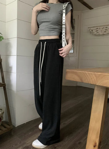 Summer New Line Soft Waxy Tall Pants Spring And Autumn Light Skin Comfortable Elastic Waist All The Casual Pants