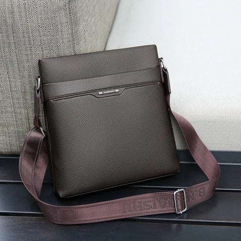 New Men's Shoulder Bag Oxford Cloth Messenger Bag Trendy Fashion Simple Style Men's Bag Business PU Leather Crossbody Bag