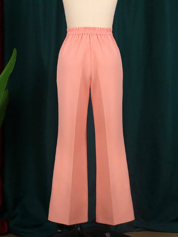 Pbong mid size graduation outfit romantic style teen swag clean girl ideas 90s latina aestheticWomen Pants High Waist Pink Elegant Wide Leg Trousers with Elastic Band Female African Fashion Casual Office Business Outfit New