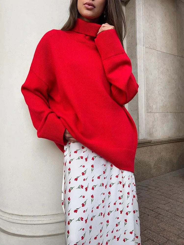 Cherry Printed Skirt Women Spring High Waist A-shaped Fish Tail Skirts Elegant Fashion Patchwork Loose Long Skirt New