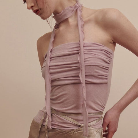 Summer Sexy Off-Shoulder Lace Women Crop Top Casual Strapless Halter Streetwear Fashion Club Party Lady Tank Top