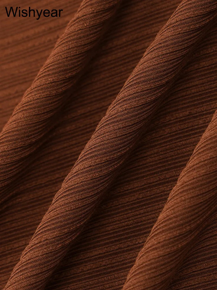Elegant Solid Knitting Ribbed Evening Dresses For Women Clothes Long Sleeve O Neck Office Maxi Dress Club Female Birthday