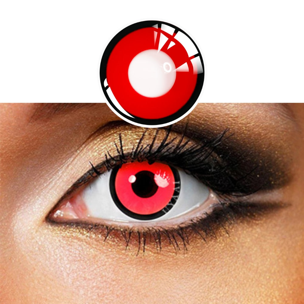 2pcs Halloween Colorful Contact Lenses Anime Cosplay Eye Lenses multicolored lenses Lenses White Black Red Lenses