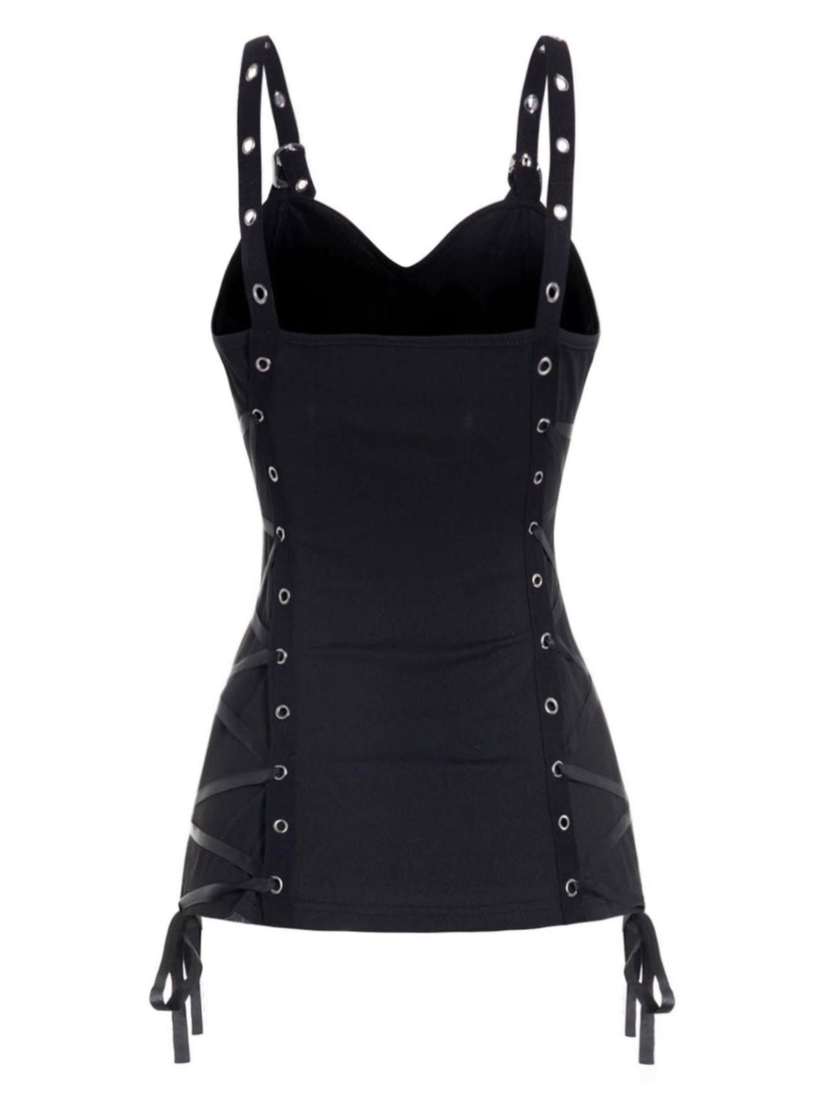 Sleeveless Plain Color Tank Top For Womens Ruched Grommet Lace Up Casual Camisole Summer Fashion Cami Vest