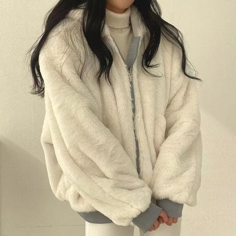 New Winter Jacket Women Parkas Warm Casual Clothes Long Jackets Both Sides Wear Hooded Fleece Thickened Parka Female