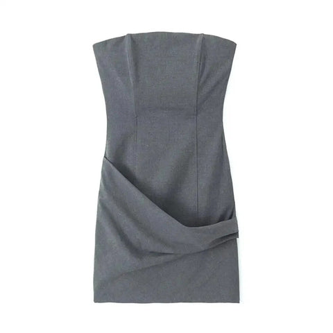 Elegant Women Solid Slim Dress Autumn New Female Simplicity Design Long Dress Fashion Rear Split Sleeveless Dress