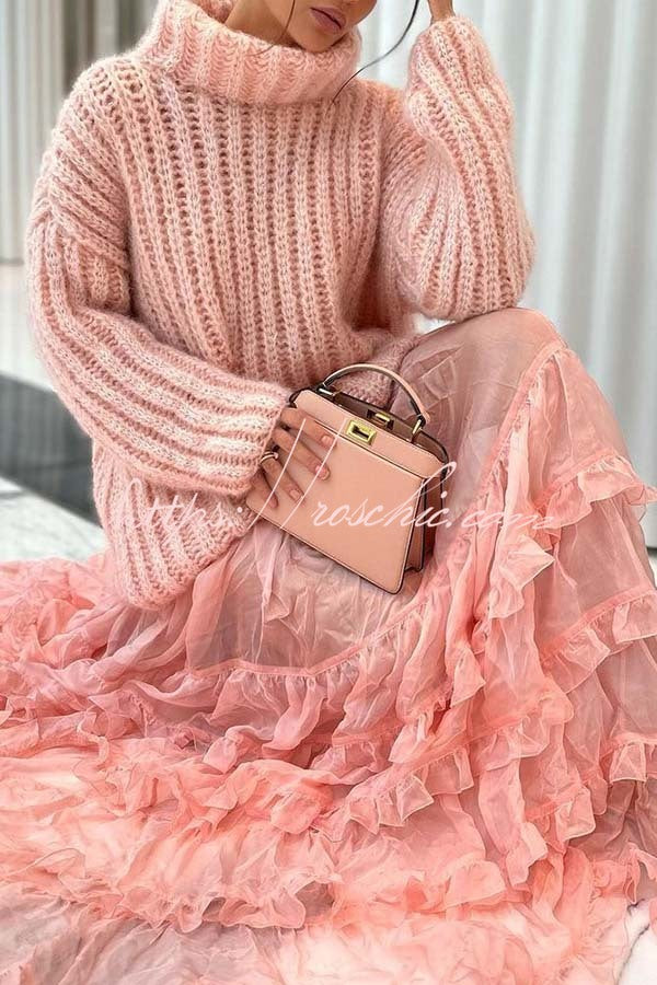 Abuia Crochet Pullover Long Sleeve Sweater