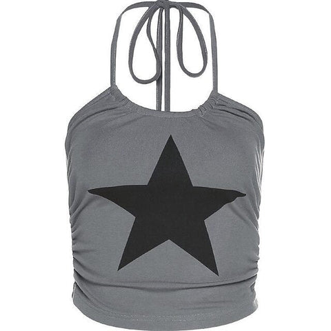 Gothic Camisole Halter Crop Top Tee Print Crop Top For Women's Adults' Hot Stamping 100% Polyester