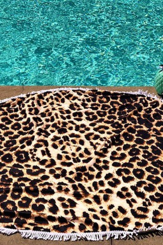 Justin Taylor Wild Zone Rounded Leopard Beach Towel