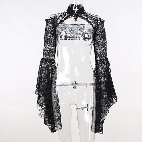 Goth Girl Gothic Lolita Sexy Y2K Year 2000 Masquerade Shawls Women's Costume Vintage Cosplay Party / Evening Shawl Masquerade