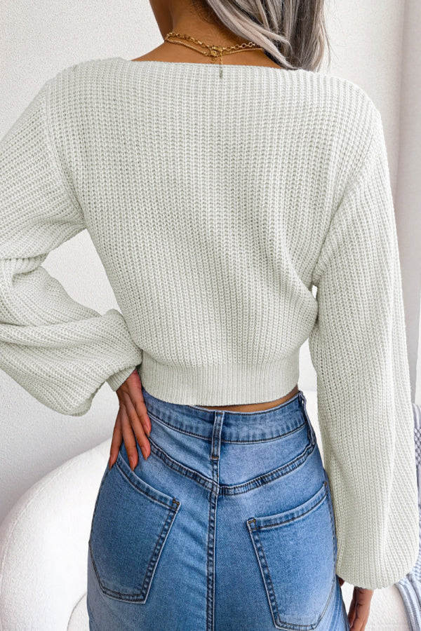 Pbong - White Sexy Solid With Bow V Neck Tops