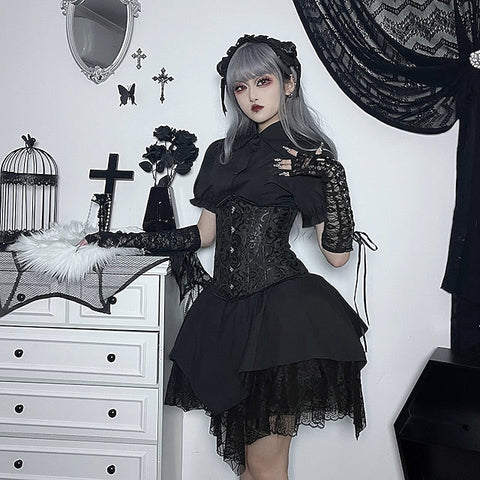 Goth Girl Gothic Lolita Sexy Y2K Year 2000 Skirt Masquerade Women's Costume Vintage Cosplay Party / Evening Skirt Masquerade