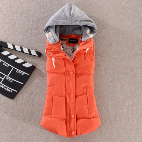 Plus Size 6XL Autumn Woman Winter Warm Down Vests Female Oversized Thick Women Removable Hooded Waistcoat