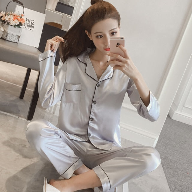 Short Sleeve Silk Pajamas Spring Women Summer Pajama Sets Silk Pijama Sleepwear Pyjamas Plus Size 3XL 4XL 5XL 85kg Nightwear Set