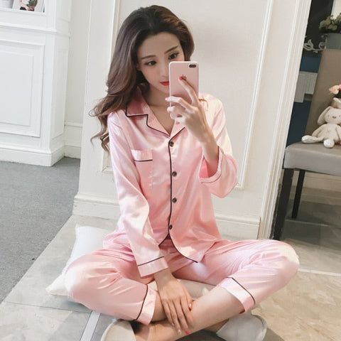 Short Sleeve Silk Pajamas Spring Women Summer Pajama Sets Silk Pijama Sleepwear Pyjamas Plus Size 3XL 4XL 5XL 85kg Nightwear Set