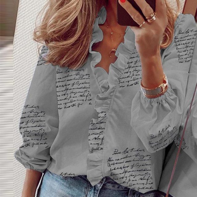 Elegant Boho Floral Print Slim Shirt Office Lady Retro Tops Women Casual Short Sleeve Sexy V-neck Ruffles Blouse Summer