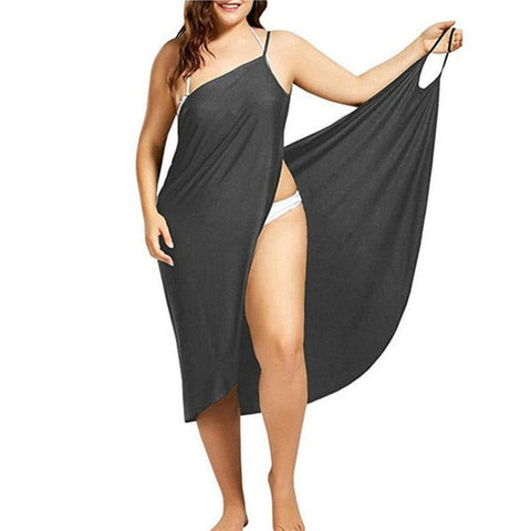 Oufisun Women Plus Size Pareo Beach Cover Up Wrap Dress Bikini Bathing Suit Femme Robe De Plage Beachwear Femme Tunic Kaftan