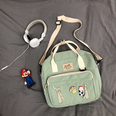 DCIMOR Lovely Multifunctional Backpack Teenage Girl Ring buckle Portable Travel Bag Female Small Schoolbag Badge Women Backpacks