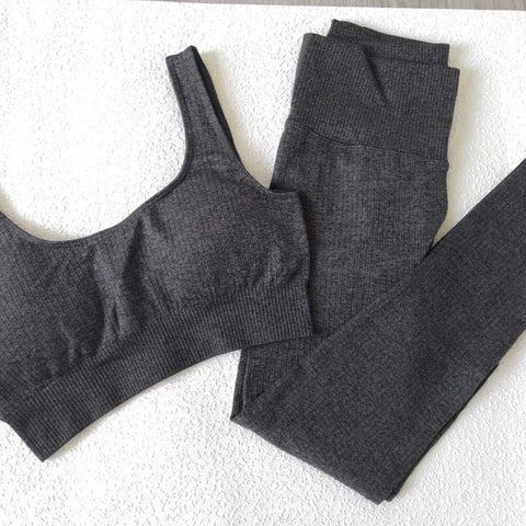 Pbong 2 Piece Set Workout Clothes for Women Sports Bra and Leggings Set Sports Wear for Women Gym Clothing Athletic Yoga Set