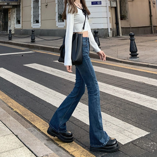 High Waist Loose Comfortable Jeans For Women Wide Leg Pants Elastic Fashion Boyfriend Style Denim Pants Trousers Plus Size