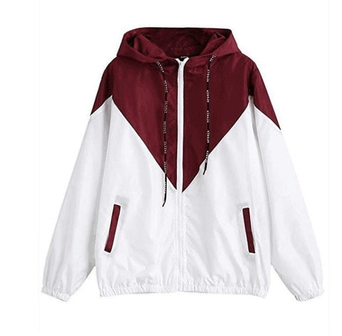 Fashion Autumn Quick Dry Women's Jackets Coats Windbreaker Sun Protection Patchwork Color Zipper Thin Summer Women Clothing