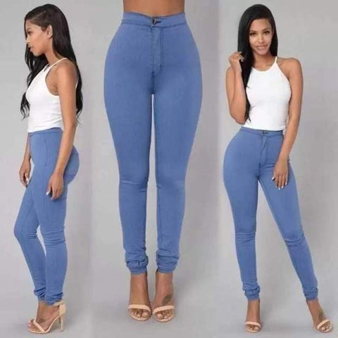 S-4XL High Waist Jean Women Summer Autumn Stretch Straight Black Jeans Vintage Pants Mom Slim Pencil Jeans High Quality