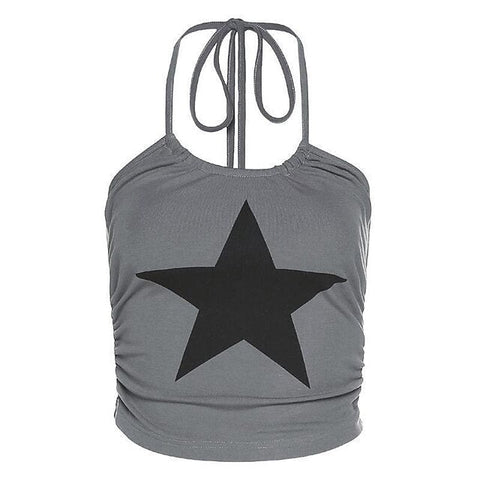 Gothic Camisole Halter Crop Top Tee Print Crop Top For Women's Adults' Hot Stamping 100% Polyester