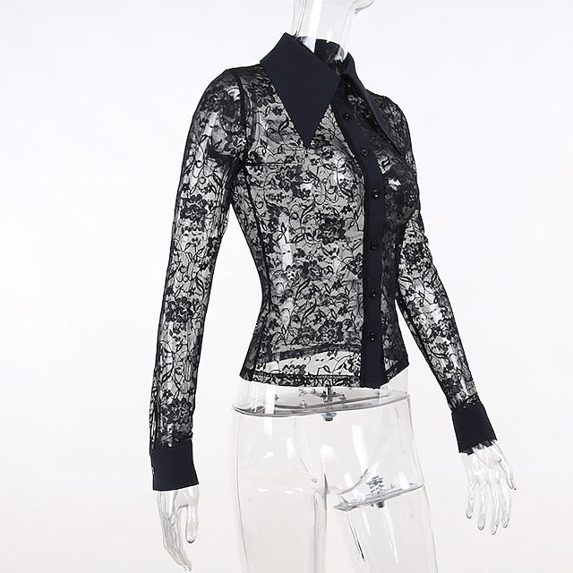Goth Girl Gothic Lolita Sexy Y2K Year 2000 Blouse / Shirt Masquerade Women's Costume Vintage Cosplay Party / Evening Blouses Masquerade