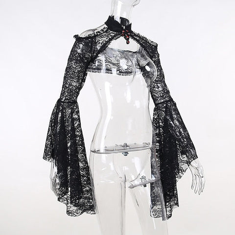 Goth Girl Gothic Lolita Sexy Y2K Year 2000 Masquerade Shawls Women's Costume Vintage Cosplay Party / Evening Shawl Masquerade