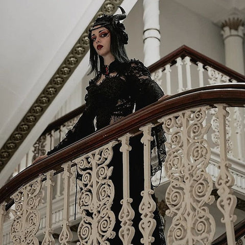 Goth Girl Gothic Lolita Sexy Y2K Year 2000 Masquerade Shawls Women's Costume Vintage Cosplay Party / Evening Shawl Masquerade