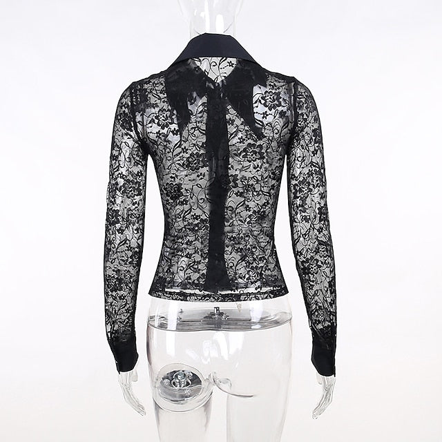 Goth Girl Gothic Lolita Sexy Y2K Year 2000 Blouse / Shirt Masquerade Women's Costume Vintage Cosplay Party / Evening Blouses Masquerade