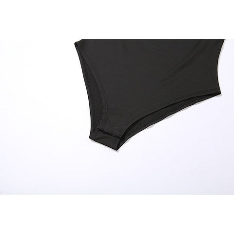 Goth Girl Sexy Y2K Year 2000 Bodysuit Women's Ruffle Japanese Cosplay Costumes Black