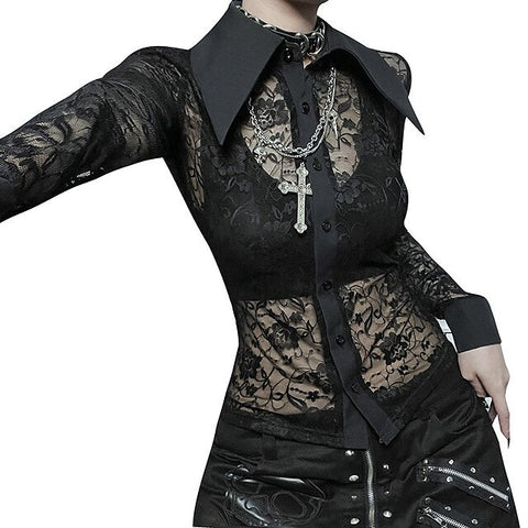 Goth Girl Gothic Lolita Sexy Y2K Year 2000 Blouse / Shirt Masquerade Women's Costume Vintage Cosplay Party / Evening Blouses Masquerade