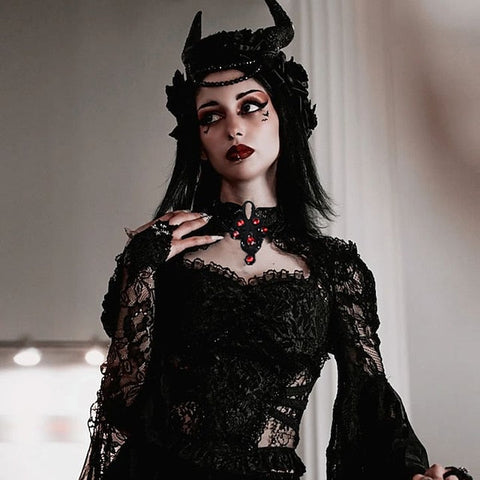 Goth Girl Gothic Lolita Sexy Y2K Year 2000 Masquerade Shawls Women's Costume Vintage Cosplay Party / Evening Shawl Masquerade